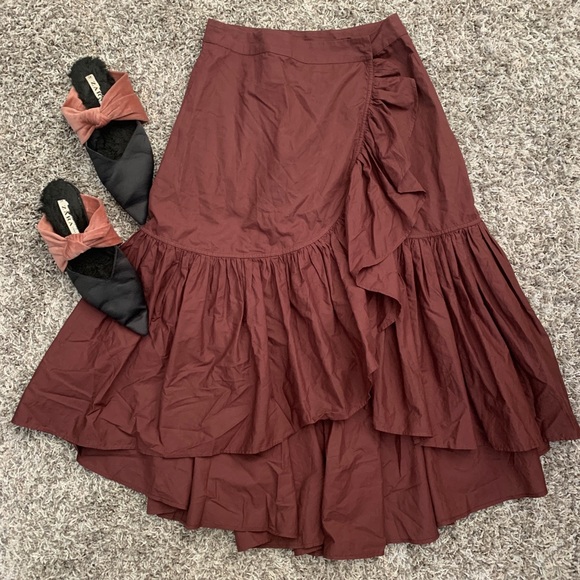 ‼️SOLD‼️Ulla Johnson Camila Ruffle Wrap Skirt - Picture 3 of 6